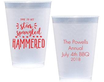Star Spangled Hammered 4th of July Shatterproof Party Cups - Wine Cups - July 4th Cocktails - Personalized 4th of July Cup - Star Spangled