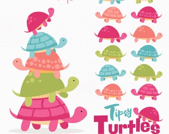 Professional Turtle Stack Clipart in Bohemian - Turtle Clipart, Turtle Vectors, Bohemian Turtles