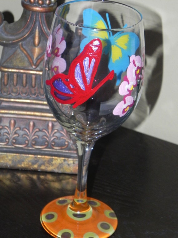 Butterfly Wine Glass