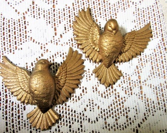 Bird Wall Decor Dove Vintage Bohemian Mid Century Gold Burwood Hanging blm