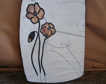Plate/support tray with flowers