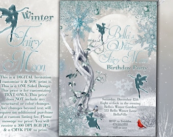 snowflake birthday invitation