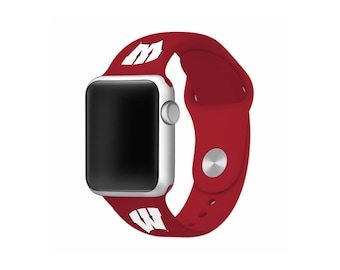 Wisconsin Badgers Silicone Sport Band Fits Apple Watch™ - WATCH BAND ONLY - Officially Licensed
