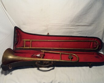 Vintage Brass Trombon.Made in BRNO - CZECHOSLOVAKIA.