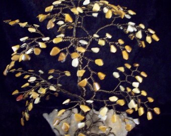 Medium Yellow Jasper Oak Gem Tree