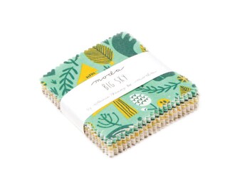 Big Sky Mini Charm Pack by Annie Brady from Moda Fabrics, 42 2.5" x 2.5" Squares, Bears, Moose, Birch