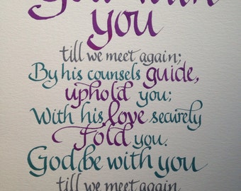 Goodbye Gift Farewell Custom Calligraphy Christian Gift