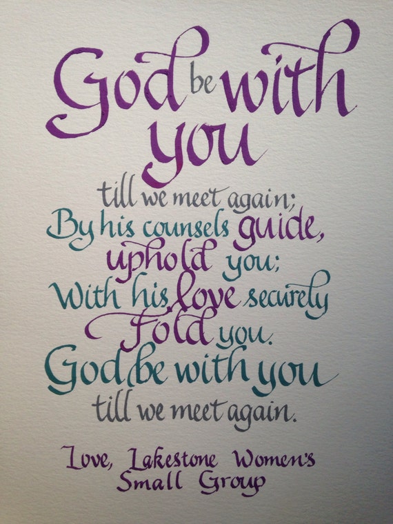 Goodbye Gift Farewell Custom Calligraphy Christian