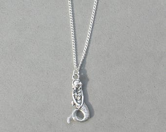 Antique Silver Mermaid Necklace