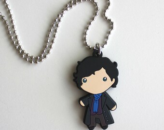 NEW ~~SHERLOCK Figure Necklace, Sherlock Holmes,Fan Jewelry, Great Gift