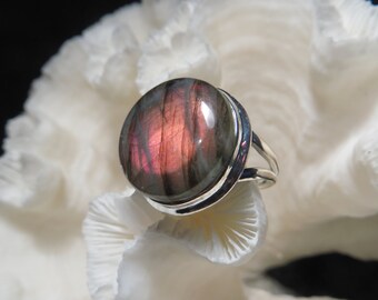 Temporarily Reserved -Beautiful Labradorite Ring Size 7.5