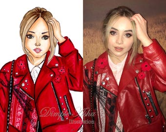 custom illustration,custom portrait,self portrait,portrait,custom sketch,custom drawing,custom gift,fashion print,fashion illustration