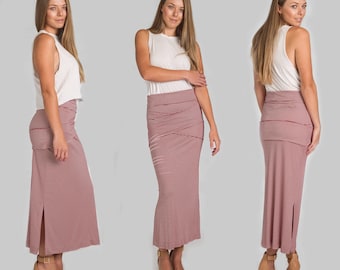 Wrapped Waist Maxi Skirt