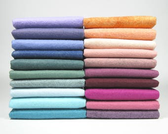20 Piece Variety Pack of Wool Blend Felt Sheets 22.8cm x 30.4cm (9" x 12")