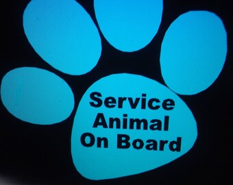 RED WHITE BLUE Service Animal Decal for Auto - Service Animal Window Decal - Window Decal - Service Animal Auto Window Decal Service Animal