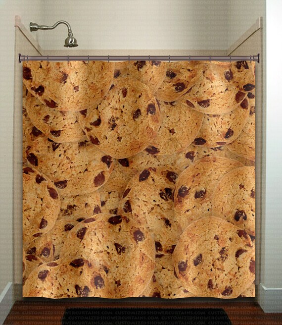 Chocolate Chip Cookies shower curtain fabric extra long
