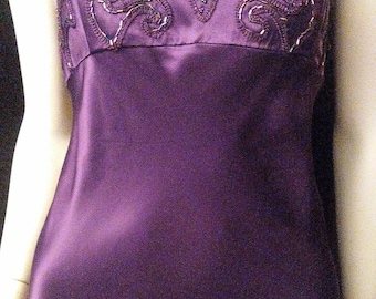 SALE! Gunne Sax Purple Satin Dress