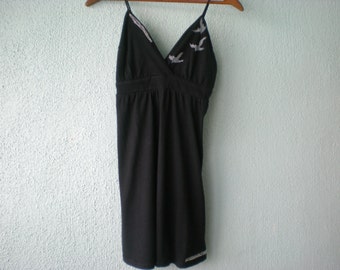 CLEARANCE!! Raven Tattoo Party Dress Tunic Upcycled