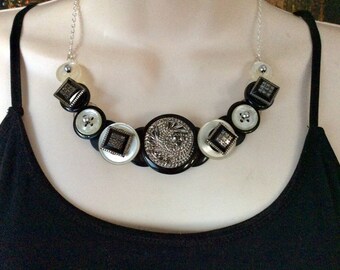 Glass Menagerie Button Necklace