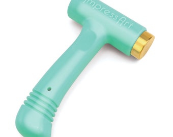 Stamping Hammer ImpressArt for Hand Stamping Jewelry and Leather - 1 lb Brass Head - Ergo Angle - AA005