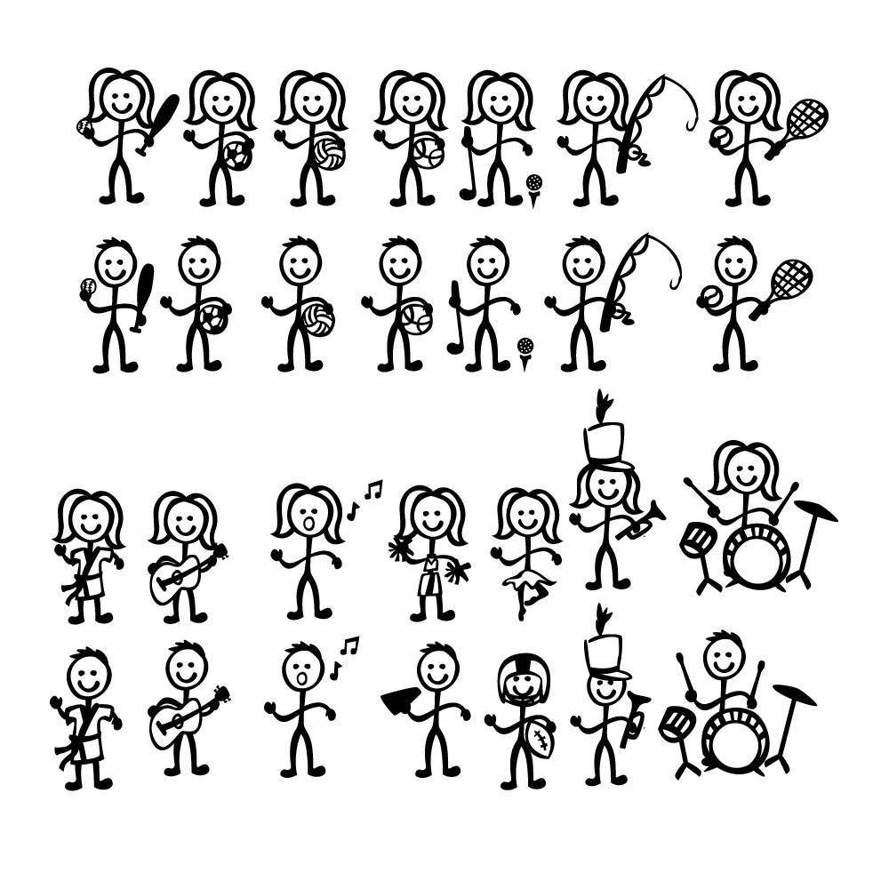 Download Stick Figure People Family Activity Themed Vector Art SVG