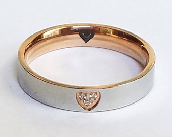 Womens Ring, Heart Shaped Ring, Custom Ring, Personalized Ring, Titanium Ring
