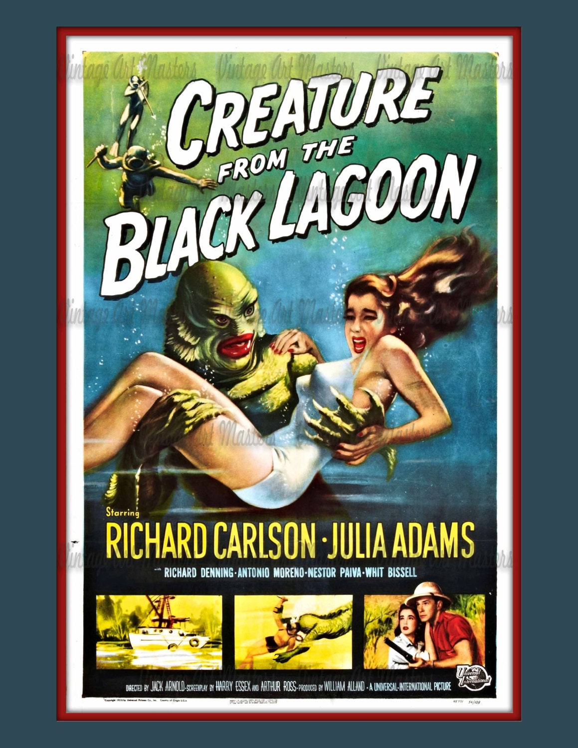 Vintage Science Fiction Movie Poster Creature From The Black