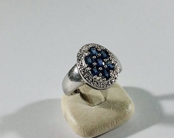 18 mm Ring Silver 925 aquamarine vintage SR980