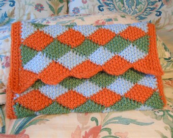 Three Color Checkerboard Large Clutch