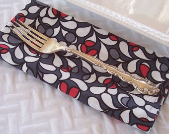 Dinner Napkins, Gray Vines Napkins, Modern Grey Napkins, Cloth Napkins, Fabric Napkins, Set of Four Napkins, 4 Napkins