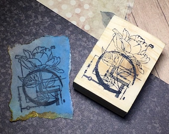 Flora II - F9 Wood Mounted Rubber Stamp