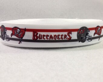 7/8 Tampa Bay Buccaneers Grosgrain Ribbon