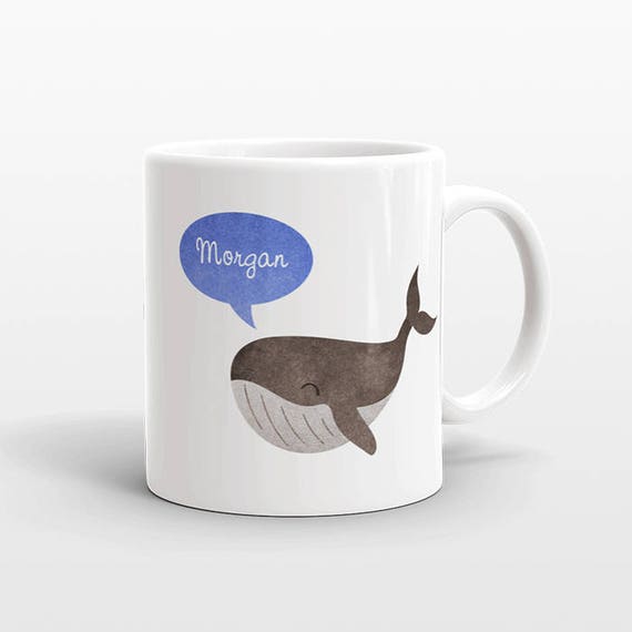 Custom Name Coffee Mug Whale Gift Idea for Women Men Her Him Mom Dad Adult Kid Whale Lover Best Friend Birthday Teacher Gift Personalized