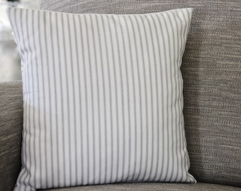 Classic Stripe pillow cover. Grey and White Stripe. Ticking Stripe. Sofa Pillow. Stripe Sham Cover. Cushion Covers. Pillow . ALL sizes.