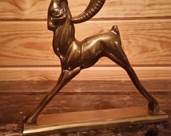 Vintage Brass Gazelle Statue