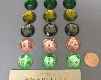 Vintage Glass Jewels. NOS. 20mm. Sold by 1 piece, 6 pieces or 12 pieces.