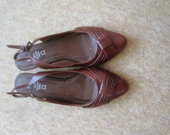 BHS Brown Slingbacks size 5 Uk Leather