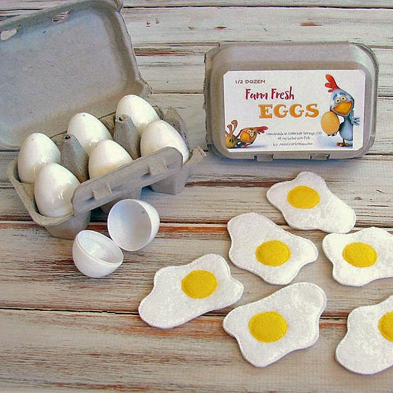 Pretend Eggs Play Food Crackable Eggs Felt Food Breakfast