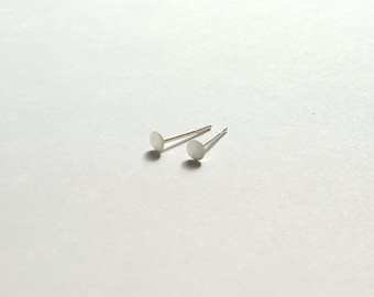 3mm Flat Studs, sterling silver studs, silver earrings, sterling silver studs, simple silver studs, simple studs, silver studs 0026