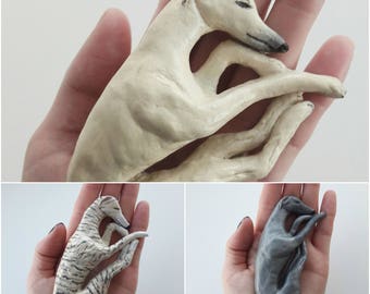 Sleeping Whippet / Greyhound Miniature Sculpture