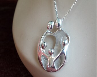 Sterling silver artist pendant necklace