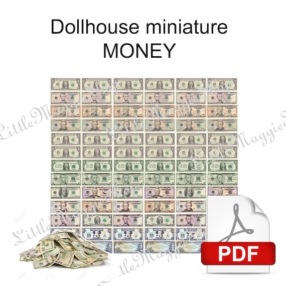 printable money for dollhouse miniatures 112 downloadable
