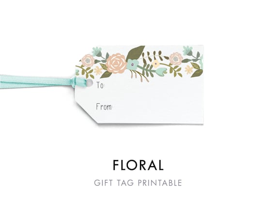 Editable Flower Gift Tag Template To and From Tag Printable