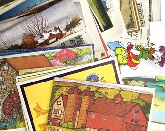 Vintage Greeting Cards, Unused Vintage Cards 1980's - 1990's over 1 1/2 lbs - Destash Cards