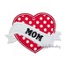 Mom or Dad Heart Applique Embroidered Patch , Sew or Iron on