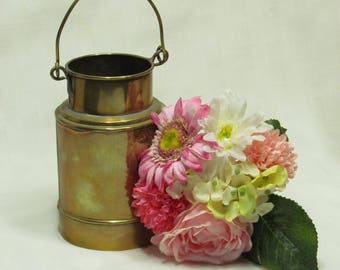 Rustic brass pot, vase, jar - vintage