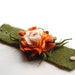 CUSTOM made Beautiful orange bracelet with felted wool flowers, pick your favorite color