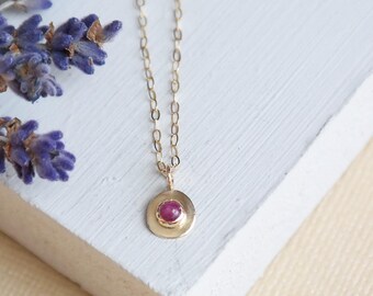 Gold Necklace, Ruby Necklace, Ruby Jewelry, Birthstone Necklace, Gold Ruby Necklace, 9ct Gold Pendant, 9ct Gold Necklace, Gemstone Necklace