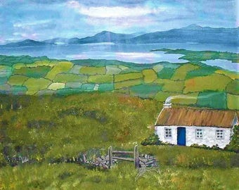 Irish Ireland Landscape Bay, County Cork Print Painting