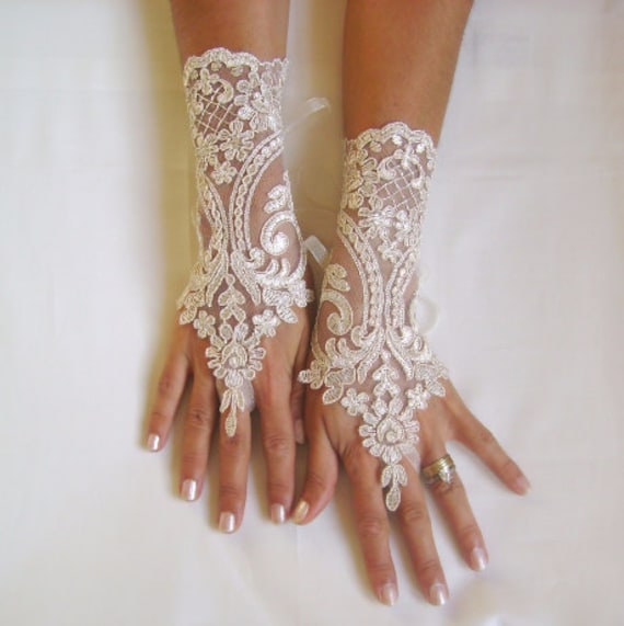 Champagne gloves wedding bridal prom tea party bridesmaid gift french lace champagne wedding gothic unique original party 0040